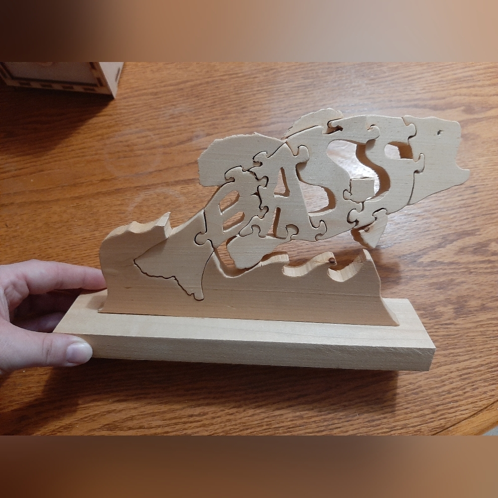 Handmade Bass Wooden Standing Puzzle